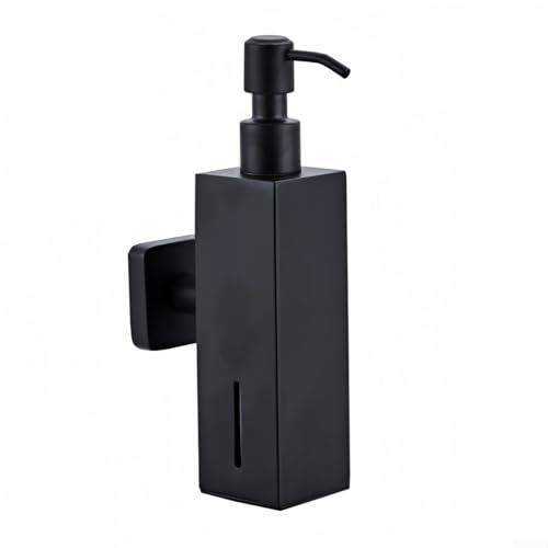 Dispenser di sapone da parete in acciaio inox, dispenser per disinfettante per le mani, dispenser per sapone per casa, hotel, ristorante, decorazione (nero)