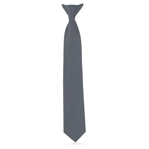 Ties For Boys - Clip On Tie Woven Boys Ties: Neckties For Kids Formal Wedding Graduation School Uniforms (Grey) #TOP20