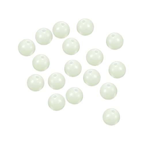 PATIKIL 10mm Luminous Fishing Beads, 200 Pieces Soft Plastic Glow Fishing Bait Eggs Rig Bead Tackle Tool Round, White