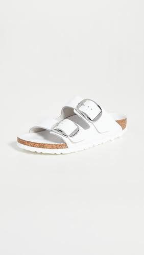 Image of Birkenstock Women's Arizona Big Buckle Sandals, White, 7 Narrow US