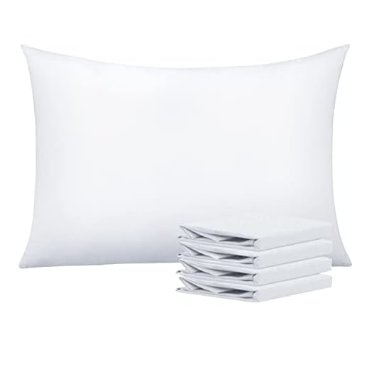 NTBAY Queen Pillowcase Set - 4 Pack Brushed Microfiber 20x30 Pillowcases - Soft, Wrinkle-Free, Fade-Resistant, Stain-Resistant, White Pillowcases with Envelope Closure - 20x30 Inches, White