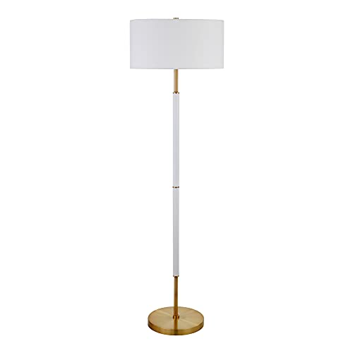 Image of Henn&Hart 61 inch Modern 2-Light Floor Lamp, Flat White
