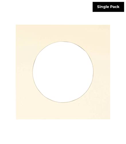 Textured Cream Acid Free 30x30 Circle Picture Frame Mat with White Core Bevel Cut for 26x26 Pictures - Fits 30x30 Frame - Pack of 1 Matboard Show Kit With Acid Free Backing & Clear Bag