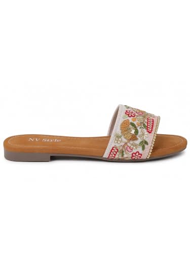 Image of Women's and Girls Flat Slipper Light weight Comfortable Soft TPR Sole Slip-On Casual Sandals Footwear for Office Casual 1 Pair