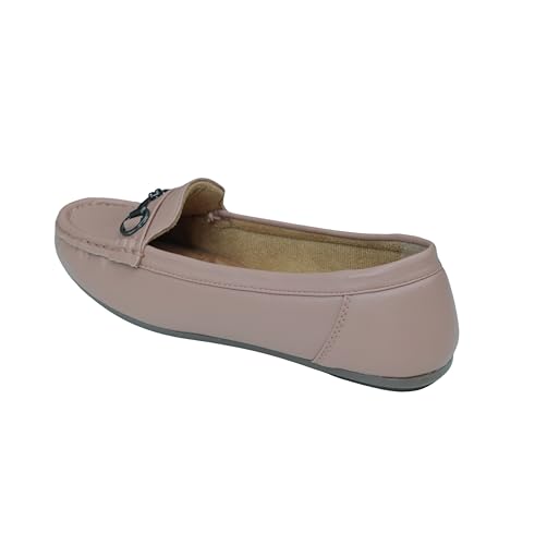 Image of Pluxh Women's Classic Ballet Flats with Metal Detail | Soft Padded Slip-On Shoes | Lightweight Comfort Footwear | Flexible Sole | Office, Casual