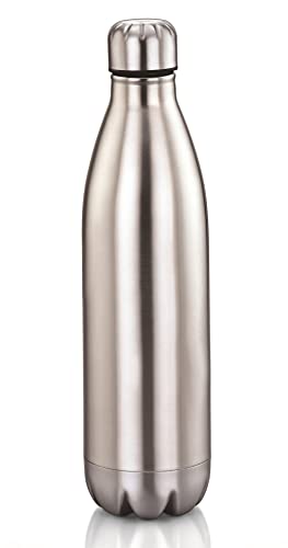 Image of Atlasware Stainless Steel Classic Single Wall Water Bottle | Durable Multipurpose Leak Proof BPA Free Bottle for Fridge, Office, Gym, School, Travel, Home and Kitchen Use (Silver, 750ml)
