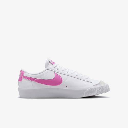 Nike Blazer Low '77 Big Kids' Shoes (DA4074-125, White/Sail/Playful Pink) Size 63