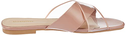 Image of shoexpress Women Black Solid Pu Open Toe Flats Sandal