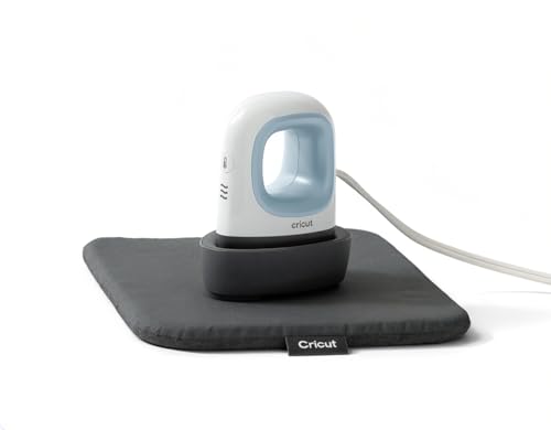 Cricut EasyPress Mini Heat Press + Heat Press Mat - for Pressing Small Objects Like Shoes Stuffed Animals Hats & More - 3 Heat Settings & Precision Tip - Compact & Lightweight - Zen Blue