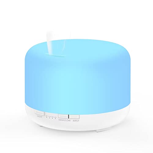 Mycket 450 ml Aroma Diffuser, Ultrasonic Aromatherapy Diffuser for Essential Oils, 23 dB Silent Fragrance Oil Diffuser with 9 Types LED Light Colours, BPA-Free for Home, Office, Yoga, Bedroom, Spa