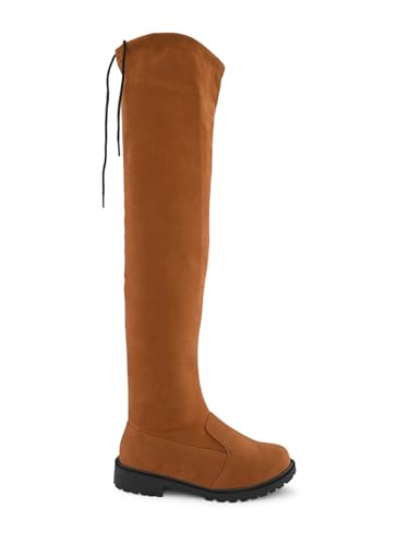 Image of XE Looks Women's Over-the-Knee Long Boots | Stylish Suede Finish with Tie-Up Detail | Comfortable Block Sole Winter Footwear for Girls and Women