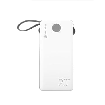 Power Bank Carregador Portátil 20.000mAh Digital compatível com Xiaomi iPhone Motorola e Samsung (Branco/Cinza)