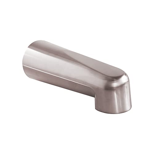 Sento Nickel Universal Heavy Durable Metal Bathroom Tub Spout Without Diverter, Heavy Duty Metal Bathtub Faucet Without Shower Diverter - 7 Inches 1/2" Ips Inside Thread, Satin Nickel #TOP6