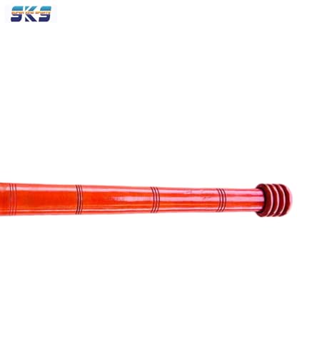 Image of SKS BHAGVA GADA Wooden Indian Vintage Gada, Clubs, Meel, Clubbell, Karla Kattai, Mugdar, Original Manufactured from Super King Sports (5, Kilograms)