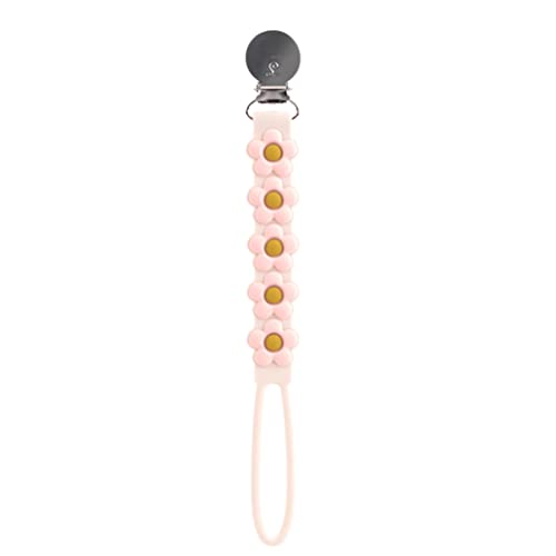 Image of Loulou Lollipop Beadless Silicone Pacifier Clip (Daisy, Cream)