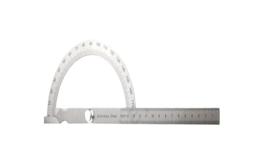 Evite errores de corte con este goniómetro de acero inoxidable de 180 grados antidesvío