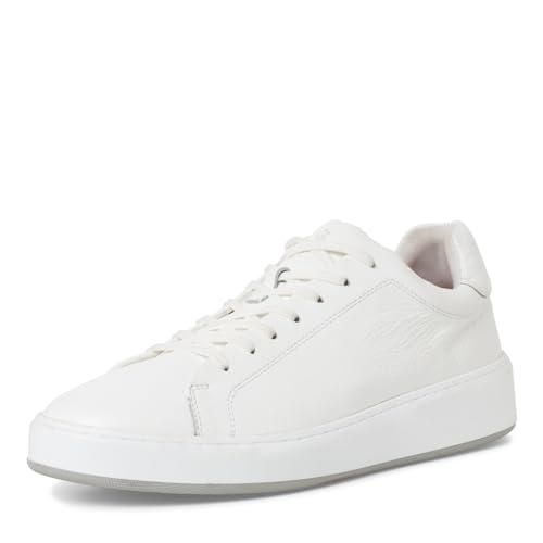MARCO TOZZI by Guido Maria Kretschmer Herren Sneaker flach aus Leder mit dicker Sohle, Weiß (White), 45 EU