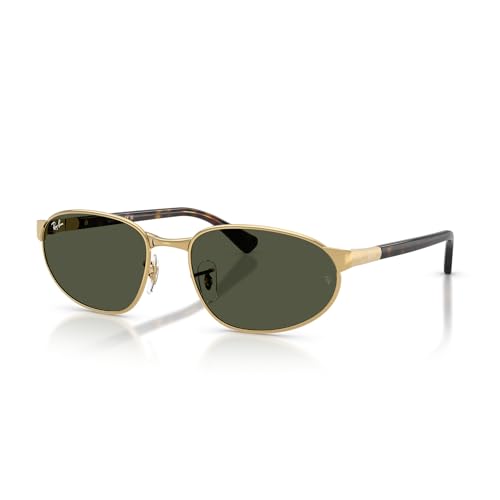 Ray-Ban RB3777 001/31 56MM Gold/Green Oval Sunglasses for Men for Women