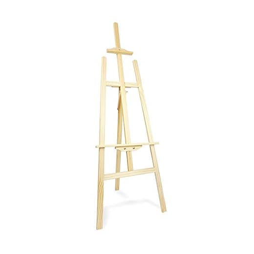 Caballete de madera para pintar ideal para soporte de lienzos pinturas óleo, acrílicas o exposición de cuadros (145CM)