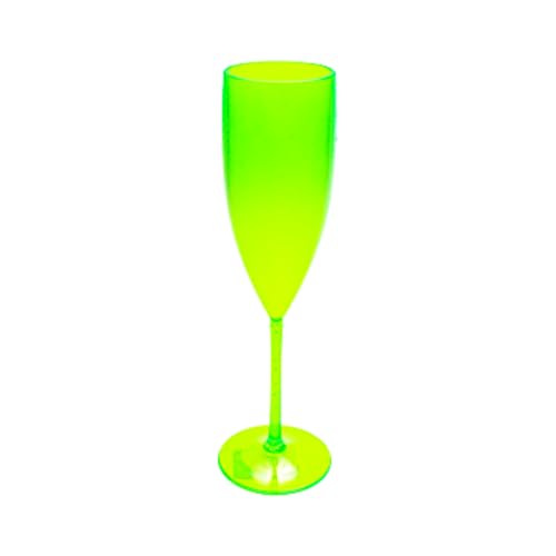 25 Taças Champanhe Acrílico 160 Ml Festas/Comemorações cor:Verde Neon
