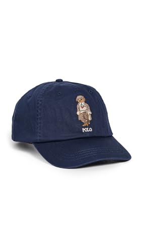 POLO RALPH LAUREN Men's Classic Twill Novelty Bear Sport Cap, Newport Navy w/ FA25 Bear, Blue, One Size