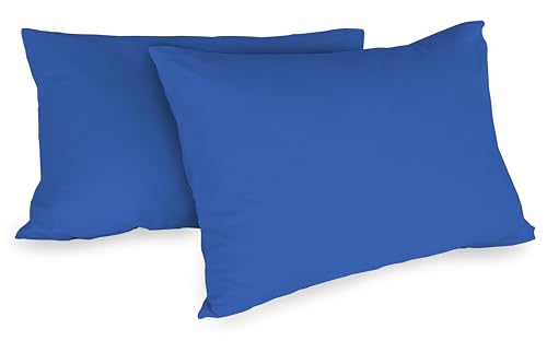 Zer0bed, Coppia Di Federe In Cotone 52x80 CM, Royal, Set Di 2, Tinta Unita, 100% Cotone, Cuscino Letto, Chiusura A Busta