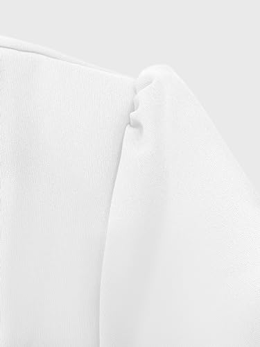 Image of Dresses for Women Elegant Long Sleeves Ruffles Pencil Knee Length Split Business Dress with Belt Zipper