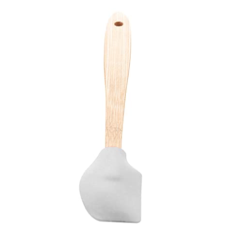 LYOR - Conjunto 4 Utensílios de Silicone Com Cabo em Bambu Cinza - 1 Pincel Culinário - 2 Espátulas