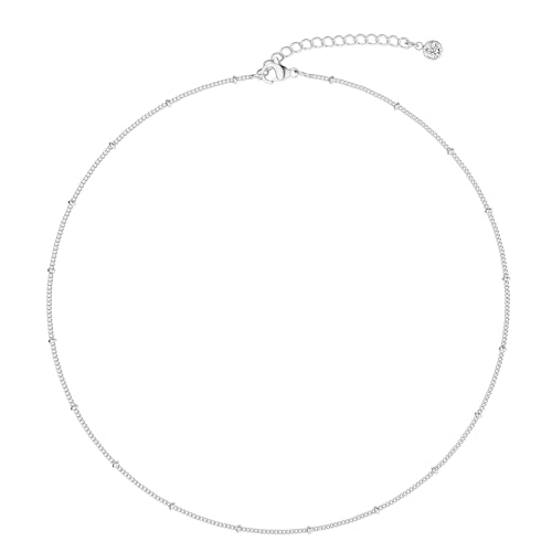 MBW Layered Necklaces for Women, Dainty Silver Plated Snake Twist