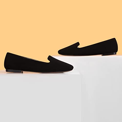 Musshoe Flats Shoes Women Comfortable Round Toe Memory Foam Women's Flats, Black2 10 #TOP4