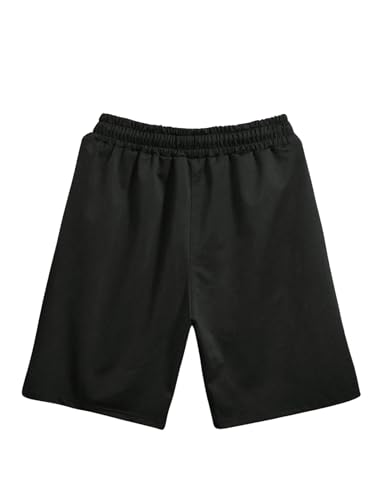 GORGLITTER Bermuda masculina com cordão e cordão na cintura, Preto e vermelho, M