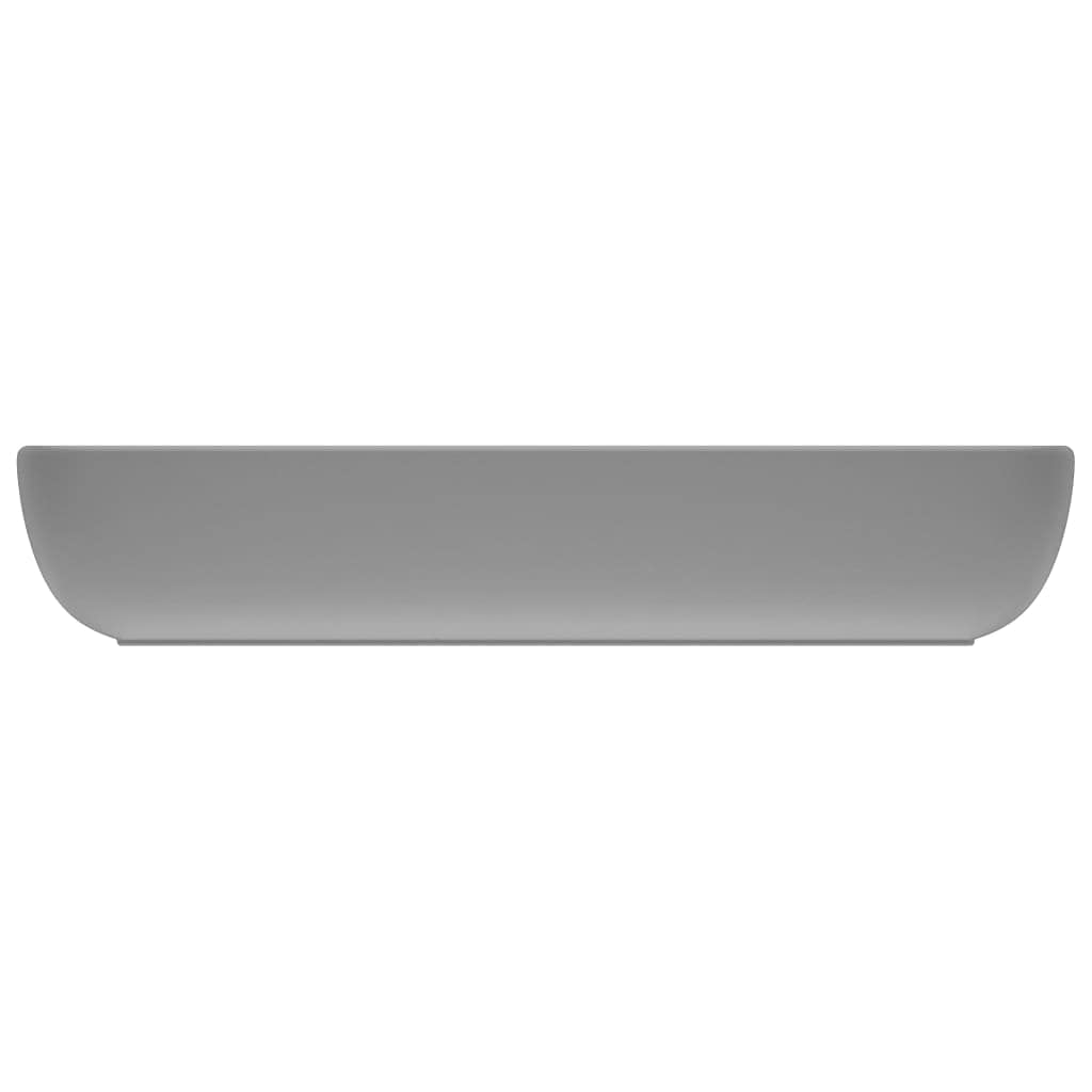 HOMIUSE Luxus-Waschbecken Rechteckig Matt Hellgrau 71x38 cm Keramik Waschbecken Waschtisch Aufsatzwaschbecken Badunterschrank Waschbecken GäSte Wc Waschbecken Ohne Hahnloch Aufsatzwaschbecken