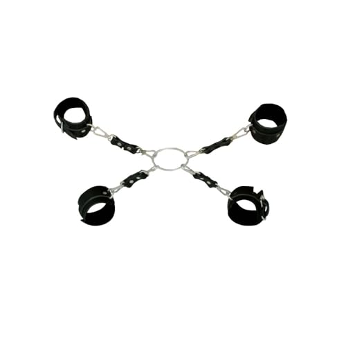 Women Black Fantasy PU Leather Hand and Foot Cuff Set Made in Turkey (XL-XXL-XXXL)
