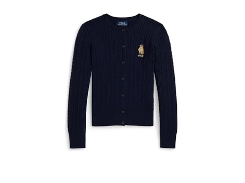POLO RALPH LAUREN Girls' Polo Bear Mini-Cable Cotton Cardigan (Big Kids)