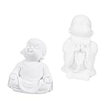 COHEALI 2個 水槽の装飾 車 デスクト 修道士の彫刻 水槽のアクセサリーの装飾 水族館の装飾品 ウォーマー バスト チャイム お香立て 仏像彫刻 ホルダー アポロ 富の神の置物 寺 樹脂