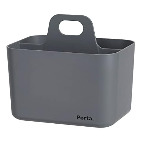 Litem Porta Mini - A Compact & Stackable Storage Unit for organizing Small Objects in Kitchen, Office, Kids Room (Grey, 5.9Wx4.3Dx5.3H) Cover