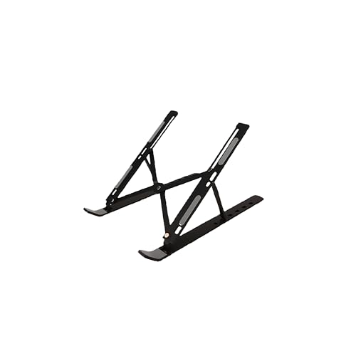 Image of JUST CORSECA Solitude X12 Ergonomic Laptop Stand | Foldable & Portable Design | Promotes Better Posture | Compatible with All Laptops | with Fabric Pouch | Tabletop Riser Fits Upto 17 Inch (Black)