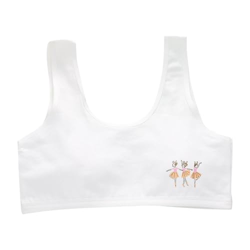 Girls Bras Cotton 9-17 Years Cotton Sports Bras for Girls Underwear for Girls Teen Strapless Bras for Girls Ages 12-14 Strapless Bras for Teens Preteen Bras Kids Bra 08# White 12 Years