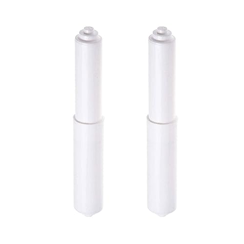 Toilet Paper Holder Rollers, 2pcs White Toilet Roll Holder, Plastic Toilet Tissue Roll Holder Insert Spring Loaded Bathroom Replacement Roller - Easy installation (White Point End)