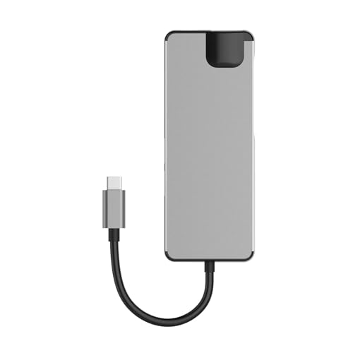 Image of USB HUB 8 in 1 USB C Adapter Docking Hub,Type C Thunderbolt3 to 4K UHD HDMI Converter & 2 USB 3.0,SD /TF Card Reader,60W Power Delivery,1000Mb Ethernet Port,VGA (USB C to 8 in 1 with RJ45 HUB)