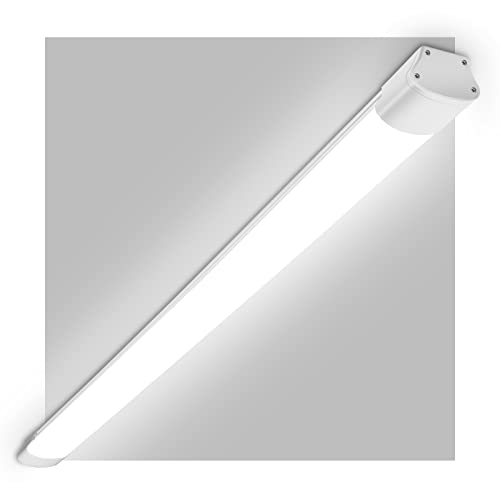 LED Feuchtraumleuchte 120CM, 32W 2800LM LED Röhre, IP65 Wasserfest Led Werkstattlampe Leuchte für Garage Keller Werkstatt Feuchtraum Bad Büro Warenhaus Hobbyraum, Neutralweiß 4000K Cover