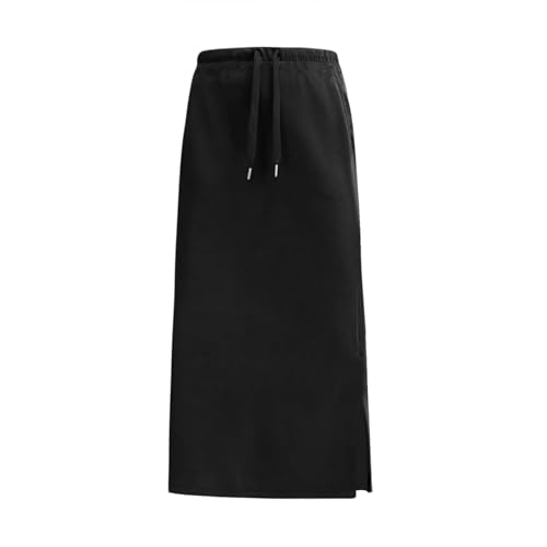 Xiaojmake Women's Long Skirt Dressy High Waist Drawstring Summer Spring Slit Hem Casual Work Pencil Skirts with Pockets2