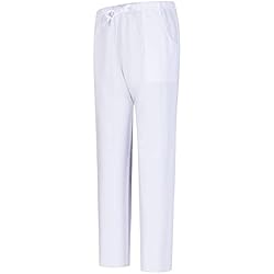 Uniformes De Trabajo Empleada Hogar MISEMIYA - PANTALÓN Sanitarios Unisex (Antilejía - No Destiñe - Resistente al Cloro)- BZ-6802 - XL, Blanco 68