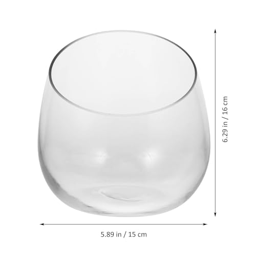 Vase en verre oblique transparent pour fleurs et plantes de table - 3
