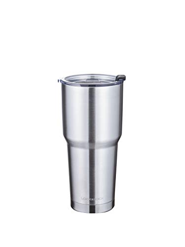 Lock & Lock Thermobecher to go - Swing Tumbler - Isolierflasche Edelstahl - Thermo Isolierbecher Kaffee, Tee & Kaltes, 700ml, Silber