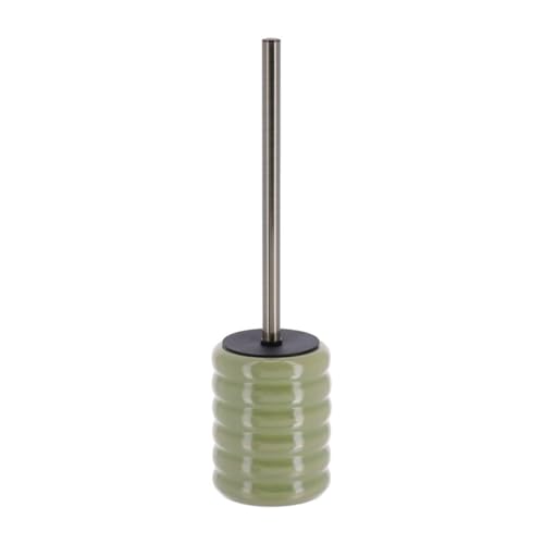 Tendance - Brosse WC en gres facon 70 s - Vert Olive