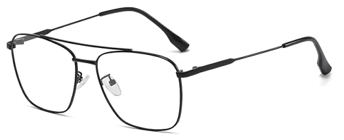 Image of Roshfort Eyewear Zero Power Blue Cut & Antiglare Computer Square Eyeglasses | Men & Women | Medium - Pack Of 1