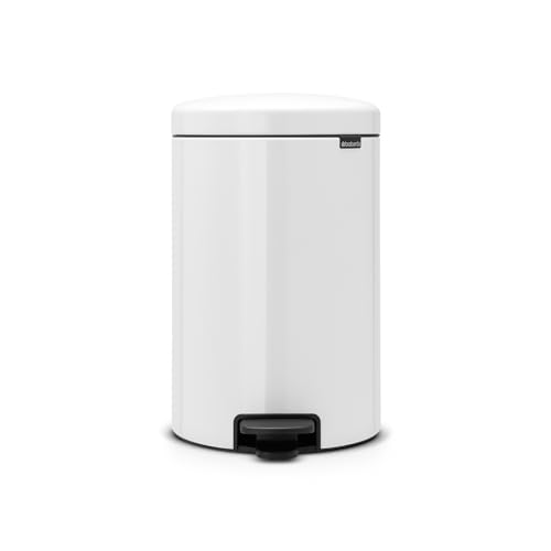 Brabantia Treteimer mit Inneneimer aus Kunststoff, Stahl, Braun, Weiß, 20L