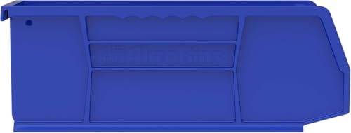 Akro-Mils 30224 AkroBins Plastic Storage Bins, Space-Saving Stackable Bins for Garage, Pantry, Craft Organization, 27.94 cm L x 10.16 cm W x 10.16 cm H, Blue, 12-Pack