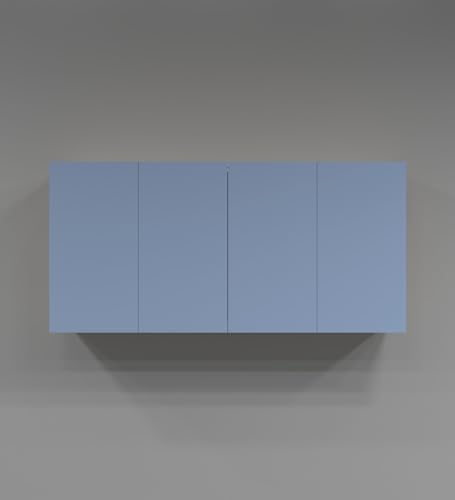Image of SPECIALITY PANELS 4 Door Wall Cabinet with UV Profile Shutter | Wall Mounted Storage Cabinet for Kitchen Bathroom Living Room | Wooden Wall Cabinet Organizer Blueberry Finish DIY Assembly